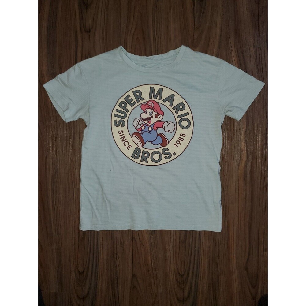 Vintage Super Mario Bros Shirt XS Light Blue